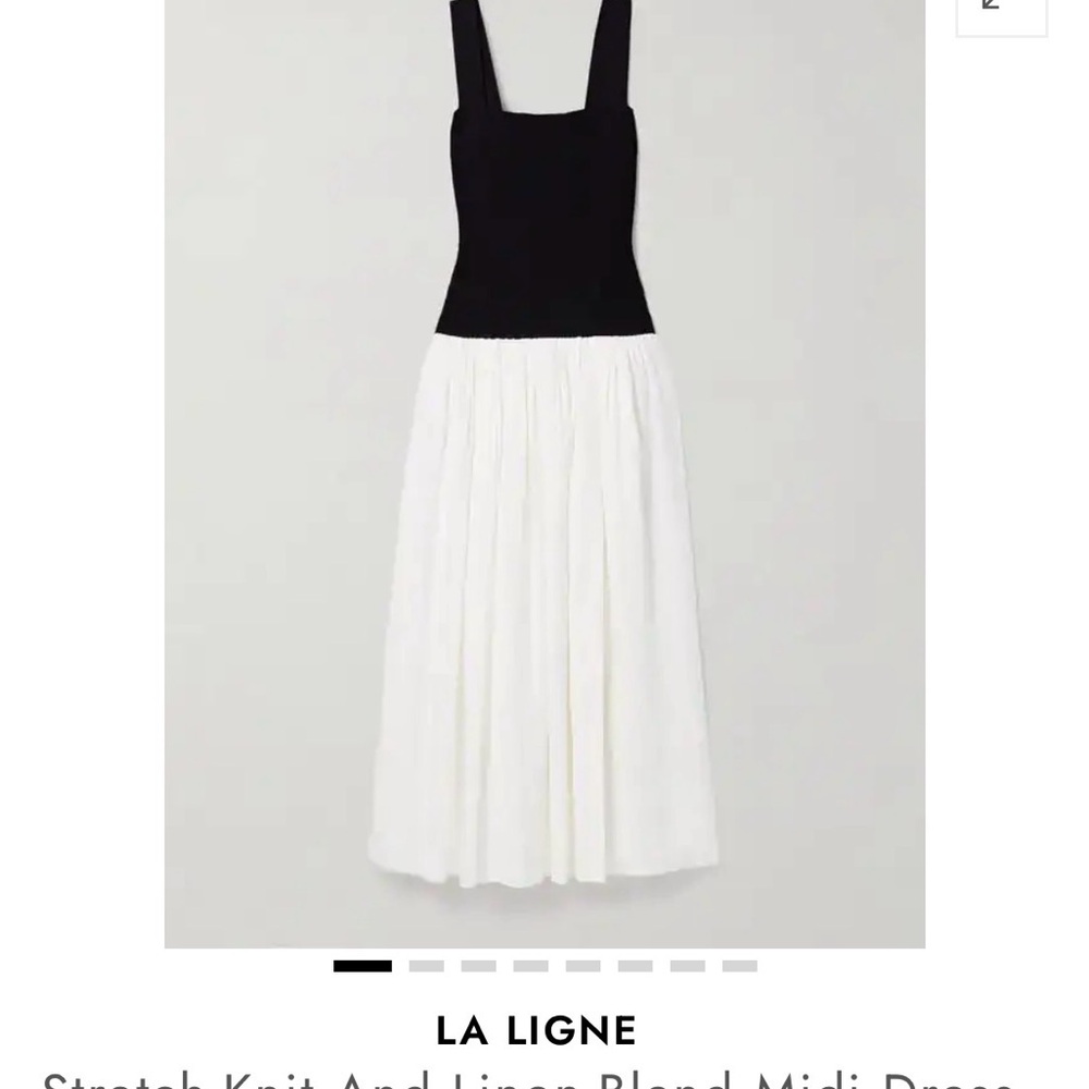 La Ligne Black and White Midi Dress -Small - Picture 3 of 14